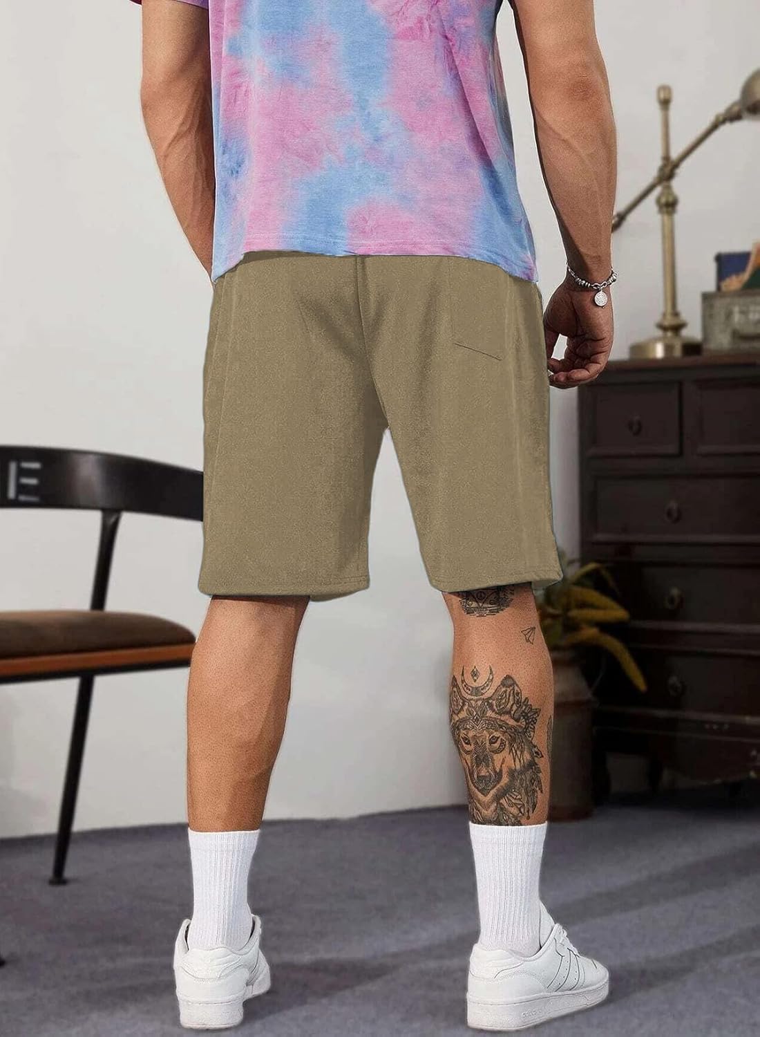 JMIERR Mens Cotton Sweat Shorts with 3 Pockets Workout Lounge Jogger Athletic Shorts 7 inch Inseam Running Shorts - Image 3