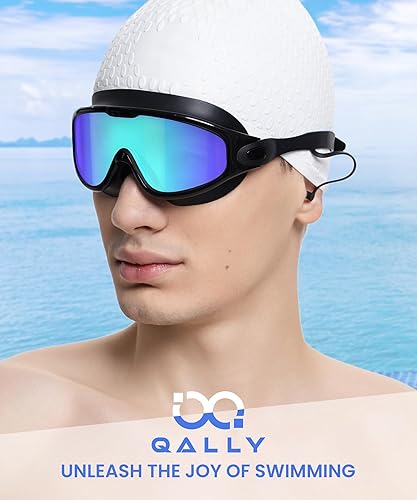 Vista 2 de Gafas de natación para adultos, para hombre y mujer, gafas para hombre: sin fugas, lentes inastillables con protección UV400 antivaho Negro
