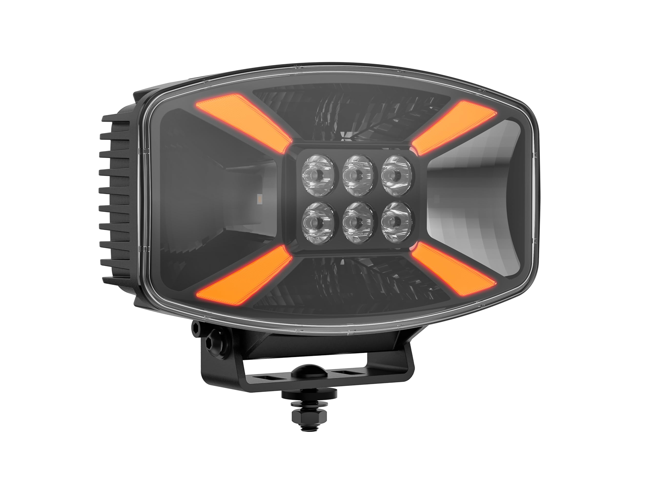 2 reflektory robocze Auxiliare LED 12 V, 24 V, 140 W, 11000 lm, reflektor dalekiego zasięgu + światło pozycyjne pomarańczowo-białe + światło ostrzegawcze do ciężarówek, ciężarów ciężarowych, MTB E9