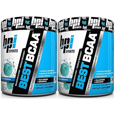 BPI Sports Best BCAA Peptide Linked Branched Chain Amino Energy Powder, 10.58oz, 30 Servings (BlueRaspberry 2 x 30svg) by BPI Sports