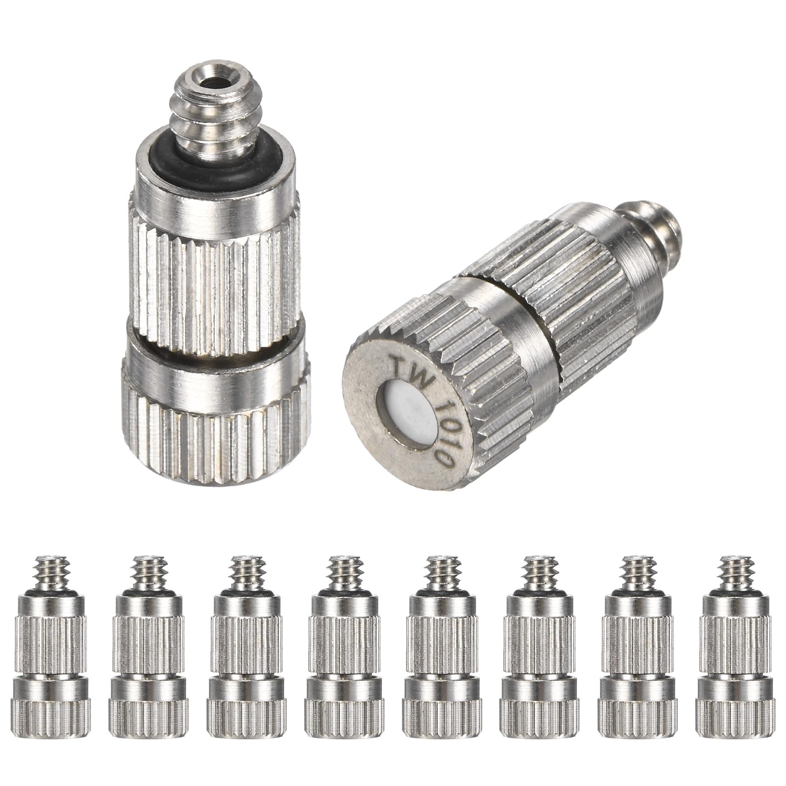 10er-Pack Messing-Sprühdüsen, 0,1 mm Öffnungsdurchmesser. Sprühdüsen aus Messing, Hochdruck-Sprühdüsenkopf für Außenkühlsysteme/Gewächshäuser/Landschaftsbau [3/16" Gewinde]