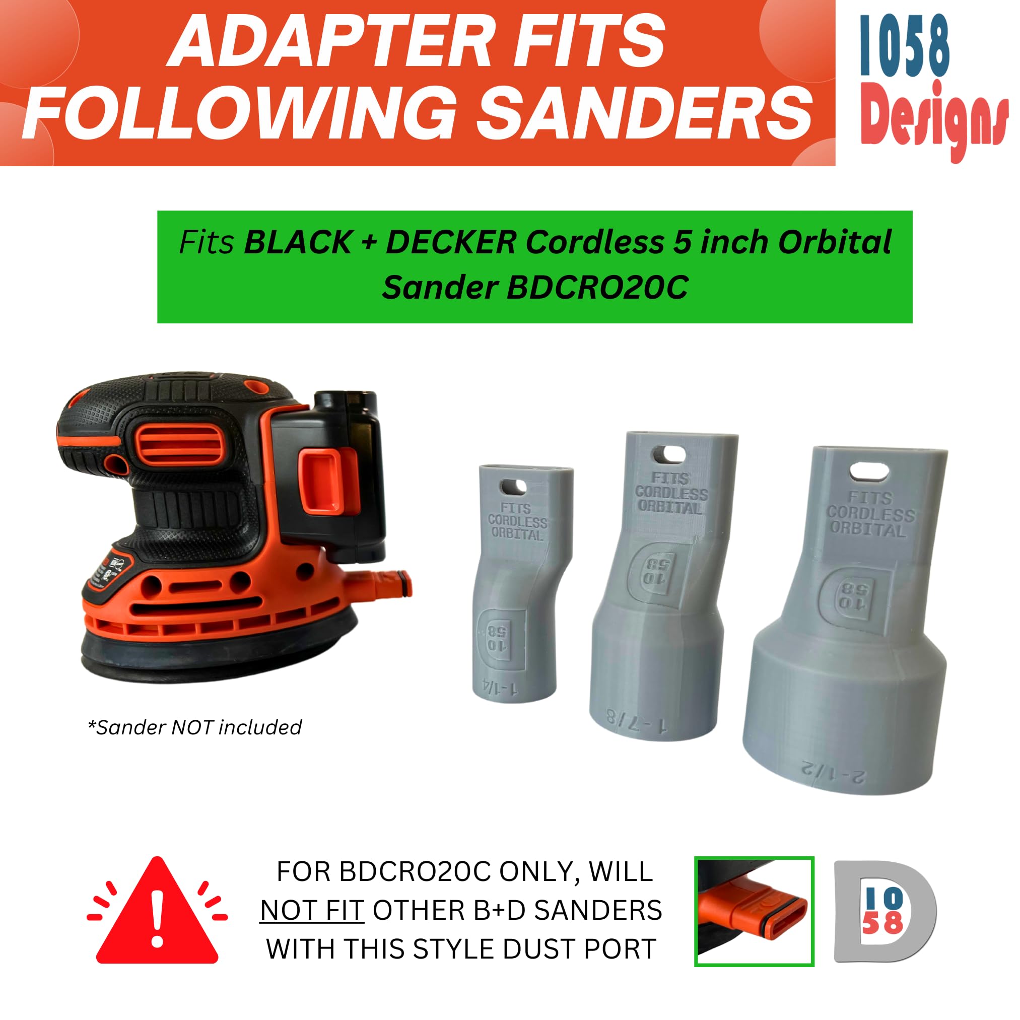 Shop Vac Attachments 1058 Designs Sander Vacuum Adapter For