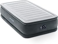 Intex 67765ED Dura-Beam Deluxe Twin Air Mattress: Fiber-Tech, 13in Height, Built-in Pump, 300lb Capacity