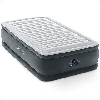 Intex 67765ED Dura-Beam Deluxe Comfort-Plush Mid-Rise Air Mattress : Fiber-Tech – Twin Size – Built-in Electric Pump – 13in Bed Height – 300lb Weight Capacity - Amazon product rated Grade B
