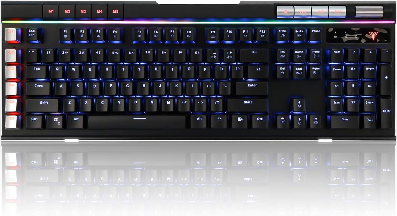 60% Off Discount Teamwolf VOIDRAY EX Mechanical Gaming Keyboard Blue Switches Media Keys RGB Breath Changing Backlight Anti-Ghosting with 2 USB Ports