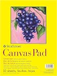 Strathmore 300 Series, Canvas Pad, 9x12 inch, 10 Sheets – Triple Primed, 100% Cotton Canvas, Plein Air Artists, Acrylic Paint and Oil Paint