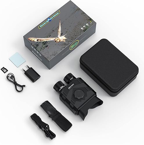 Miniatura 8 de Gafas de visión nocturna recargables prismáticos de visión nocturna de 1080P para adultos, binoculares de pantalla grande de 3.5 pulgadas pueden