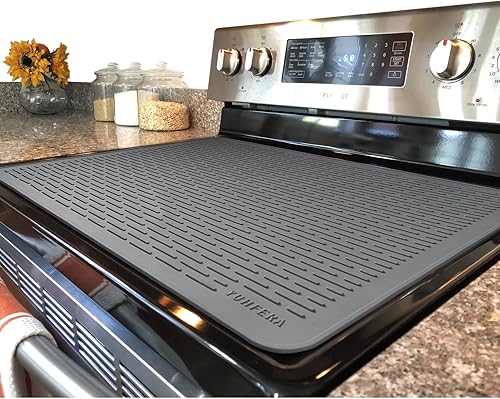 Cubierta para Estufa Eléctrica - Tapete de Silicona para Encimera de Vidrio, Protector de Encimera de Vidrio, Alfombrillas XL de Secado de Platos
