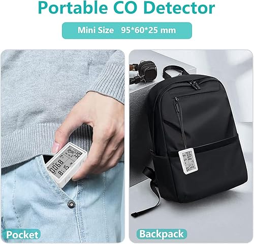 Miniatura 4 de Tuya WiFi portátil de monóxido de carbono, temperatura y humedad, termómetro digital inalámbrico para interiores, monitor de temperatura y humedad,