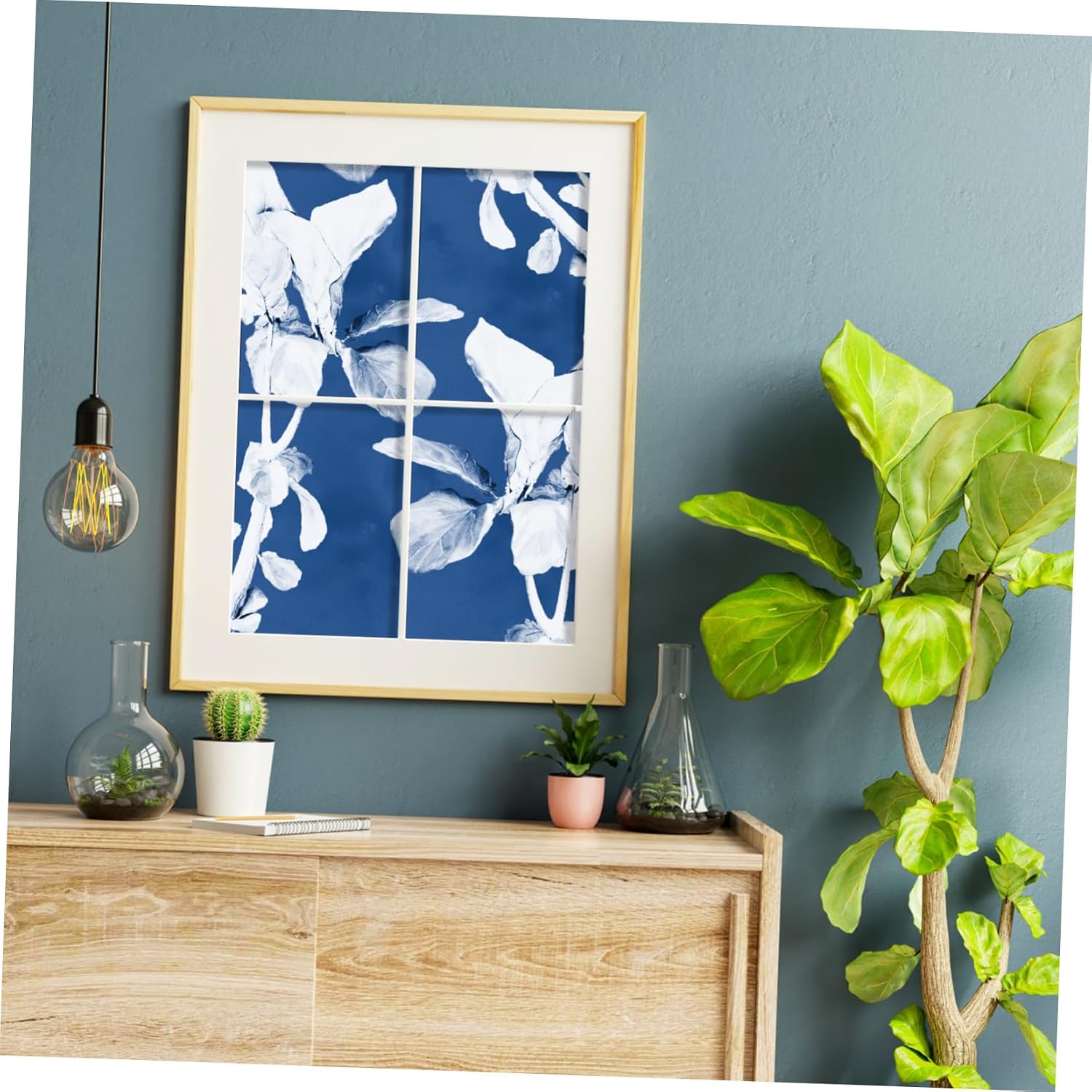 TEHAUX DIY Cyanotype Paper Sun Printing Art Sun Activated Paper Kit for Printmaking Illustration and Craft Projects