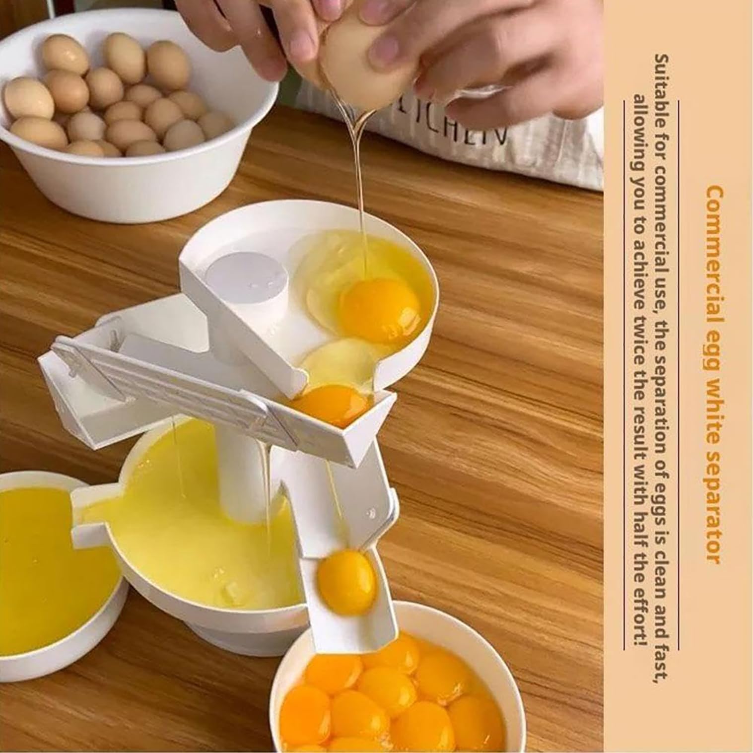 Separatore di tuorlo d'uovo, strumento commerciale per separare l'albume d'uovo per cuocere torte, separatore rapido di proteine per ristoranti e utensili da cucina