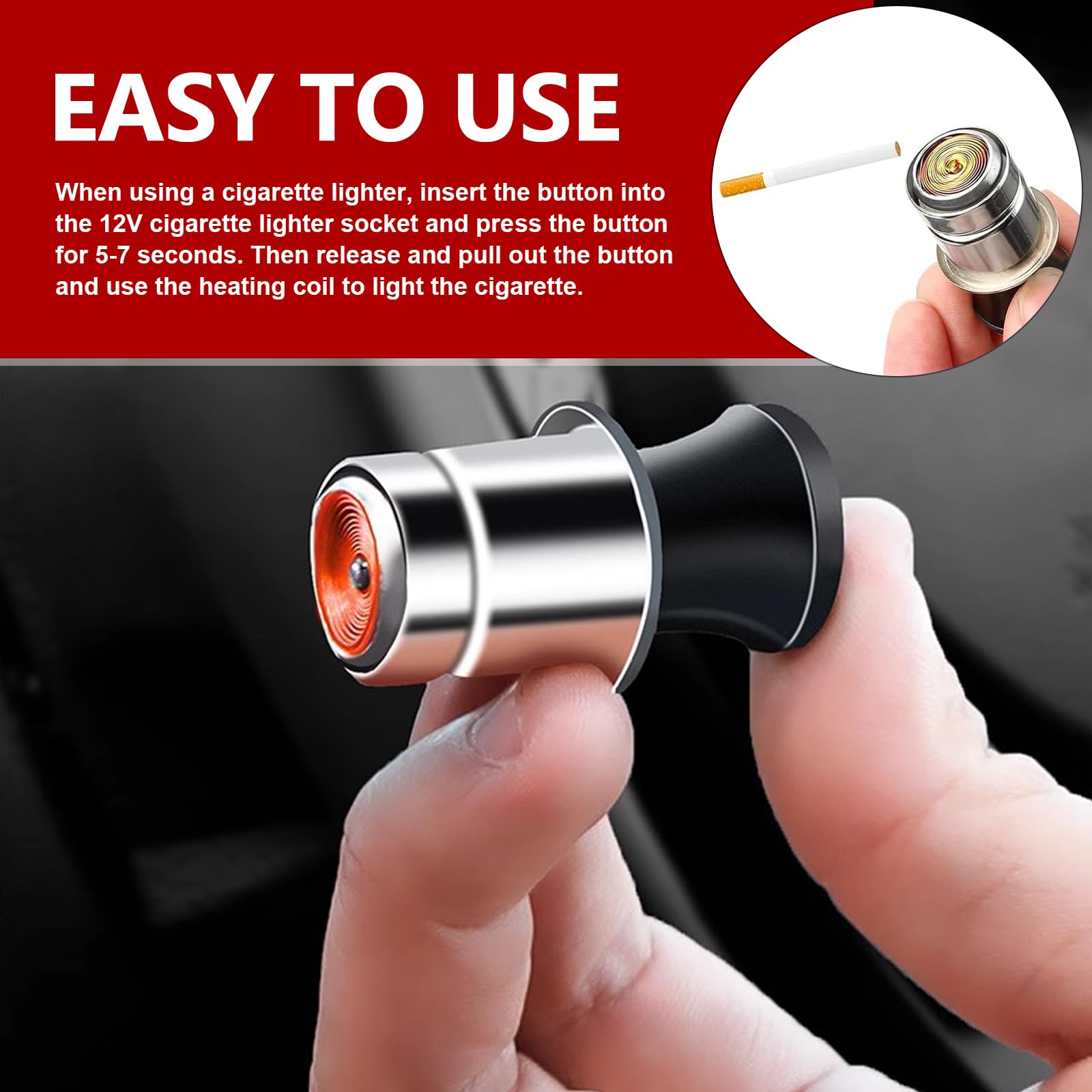 Amazon.com: dawfall 2 Pack Car Pop-Up Cigarette Lighter, 1.8 x 0.9 Inches  12 V Cigarette Lighter Plug Replacement, Stainless Steel Car Heater Heats  Fast, Universal for Most Cars (Black & Silver) : Automotive