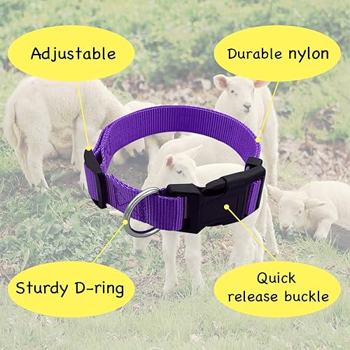 Miniatura 5 de Paquete de 3 collares de cabra, collar de cabra con campanas de cobre para pastoreo para mascotas, collares de nailon ajustables y duraderos para