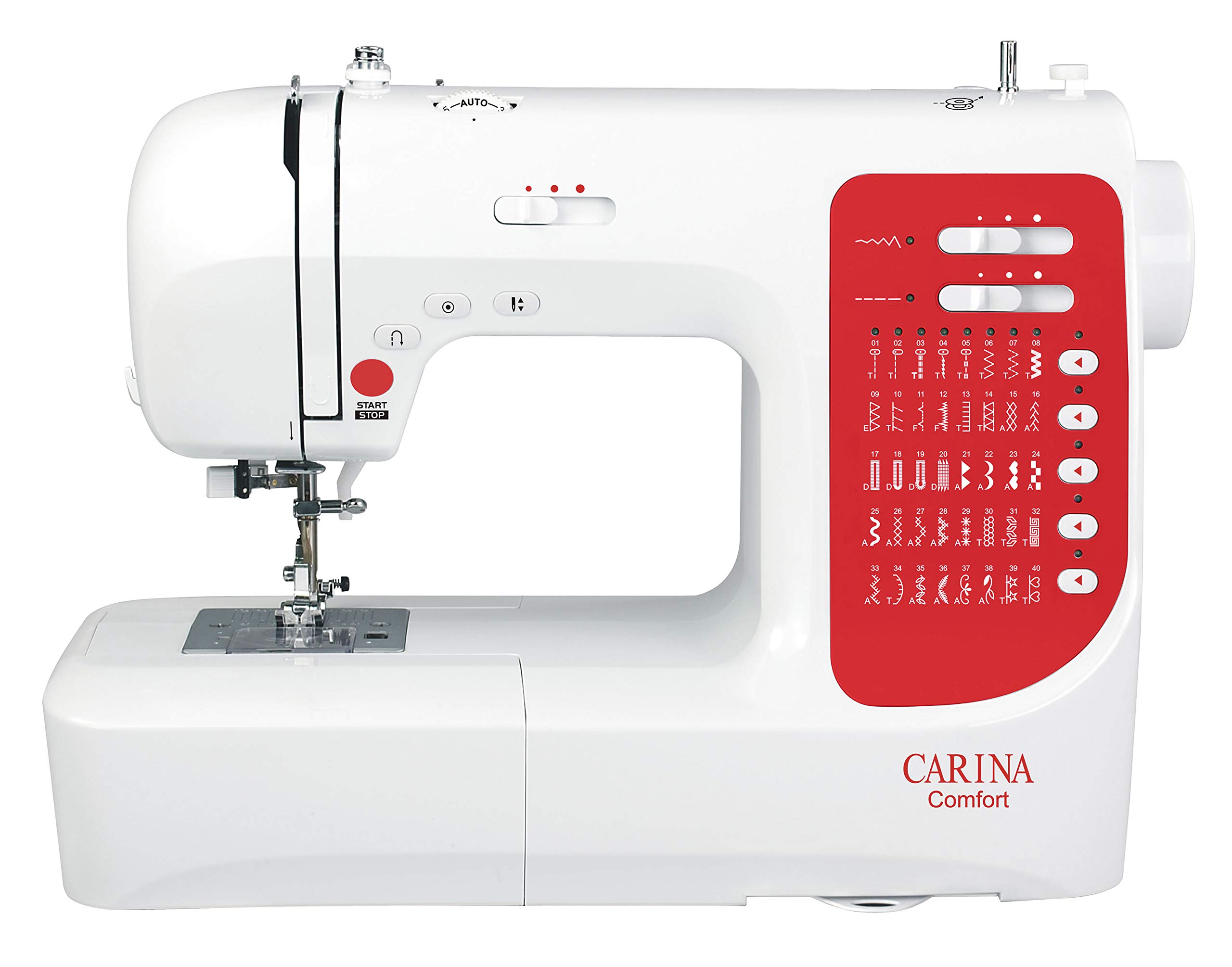 Carina Comfort - Machine à Coudre informatisée pour débutants et avancés avec écran Multifonctions, 40 programmes de Points, Bra