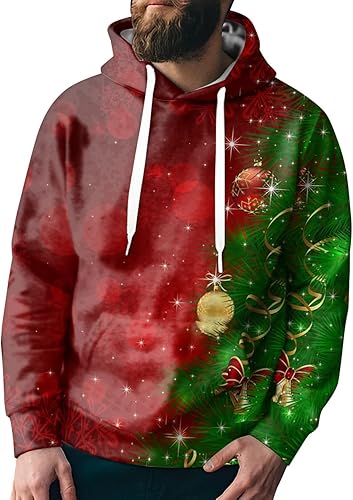 Sudadera con estampado navideño de invierno para hombre, suéter feo de Navidad, suéteres feos de Navidad para hombres