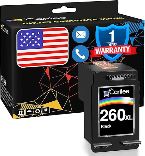 Cartlee Cartucho de tinta remanufacturado de repuesto para cartucho de tinta negra Canon 260 260XL para cartucho de tinta Canon TS6400 para cartucho