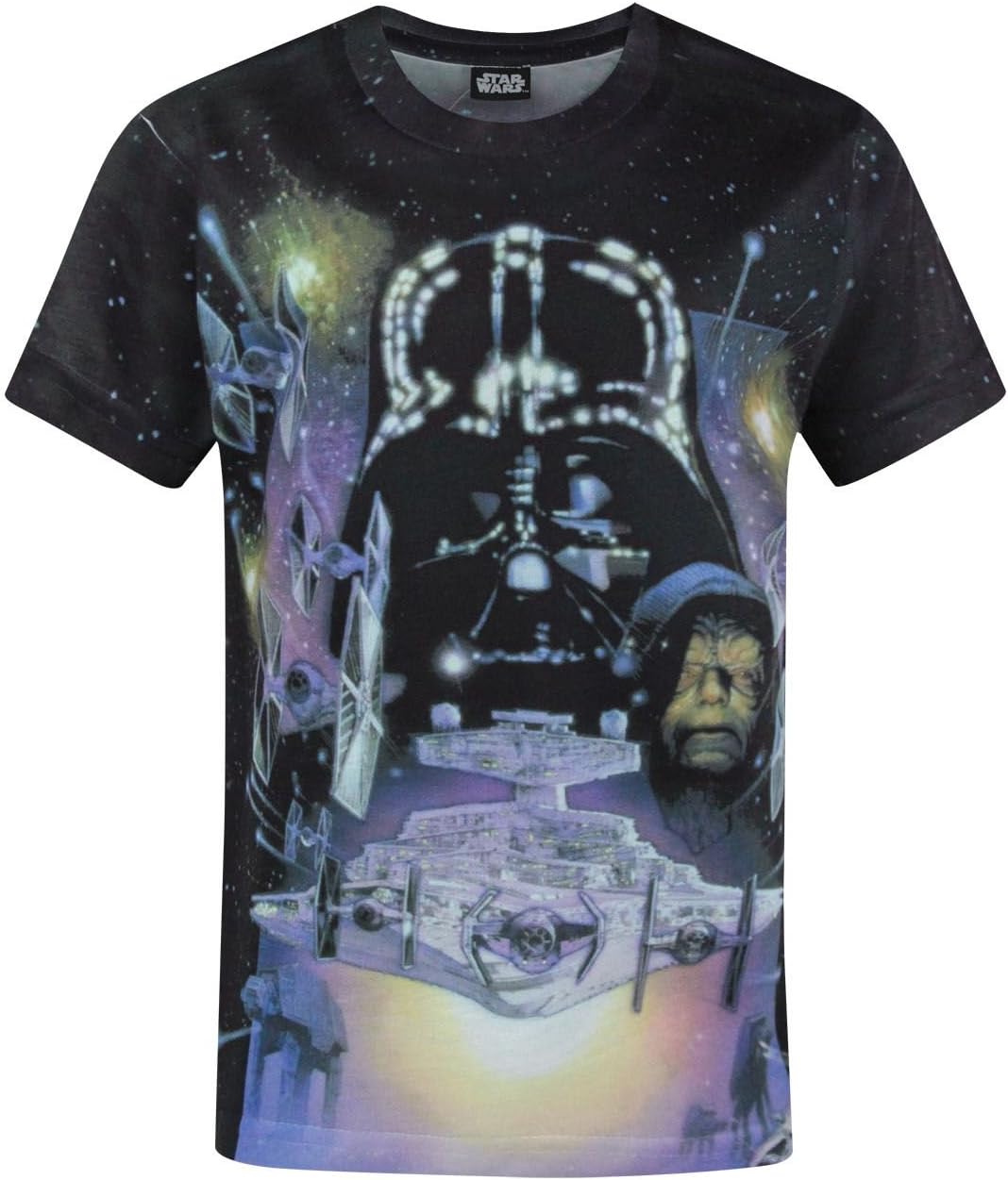 Star Wars Empire Strikes Back Sublimation Black Short Sleeve Boy's T-Shirt