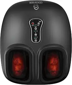 COMFIER Massageador De Pés Shiatsu Com Calor, Vibração, Máquina Massageadora De Pés De Compressão Rotativa Para Fascite Plantar, Dor De Neuropatia, Presentes Para Ela, Ele Cabe Em Tamanhos De Até 13 “