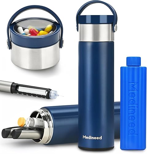 Estuche de viaje enfriador de insulina, 60H 3 bolígrafos para diabetes, organizador de medicamentos de viaje, enfriador de medicamentos para el