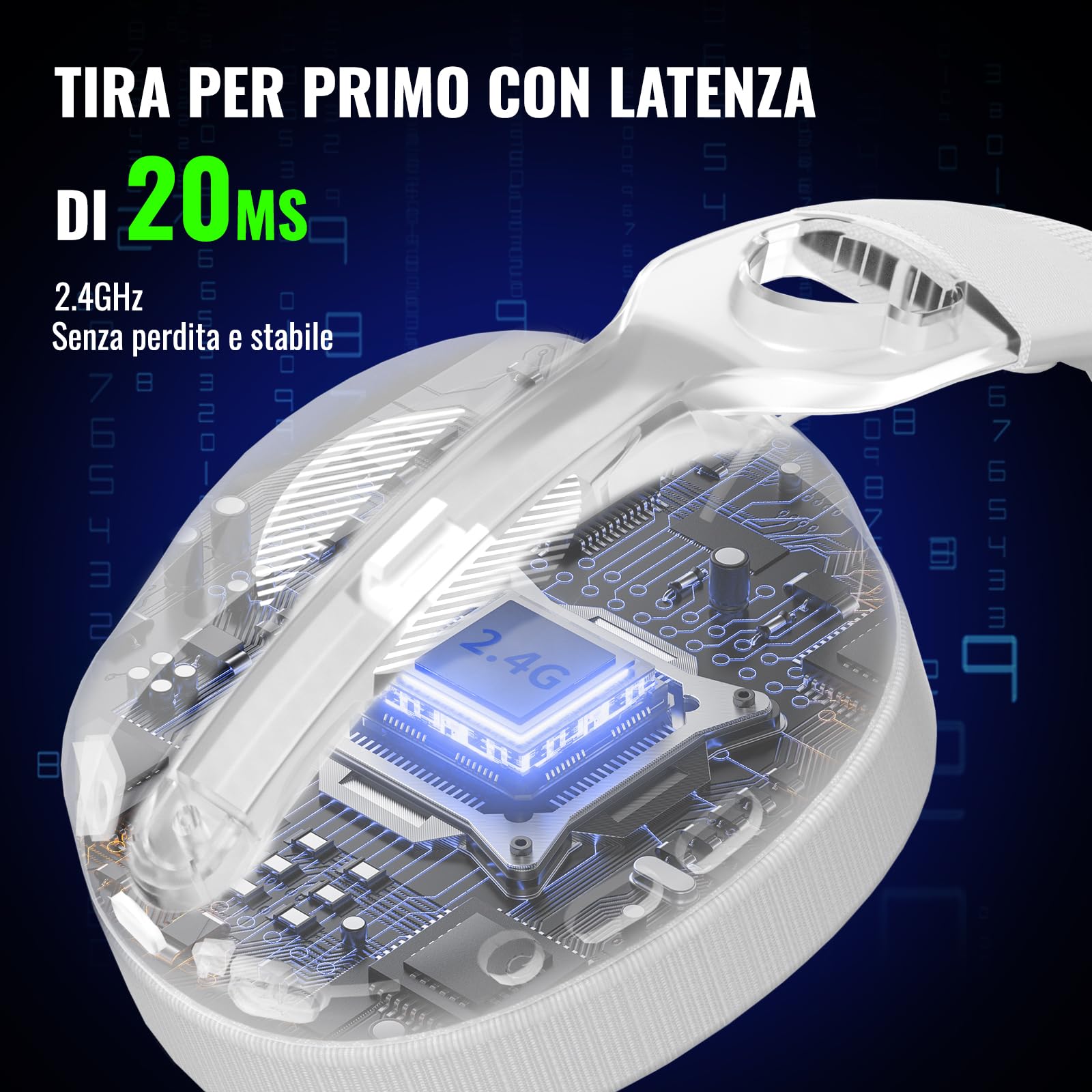 Black Emblem X2 Cuffia Gaming Senza Fili 2.4ghz - 3 Modalità Di Connessione Per Pc, Ps5, Ps4 Con Audio Senza Perdite Tramite Usb - Cuffia Con Microfono Rimovibile Per Iphone 16, Telefoni Android