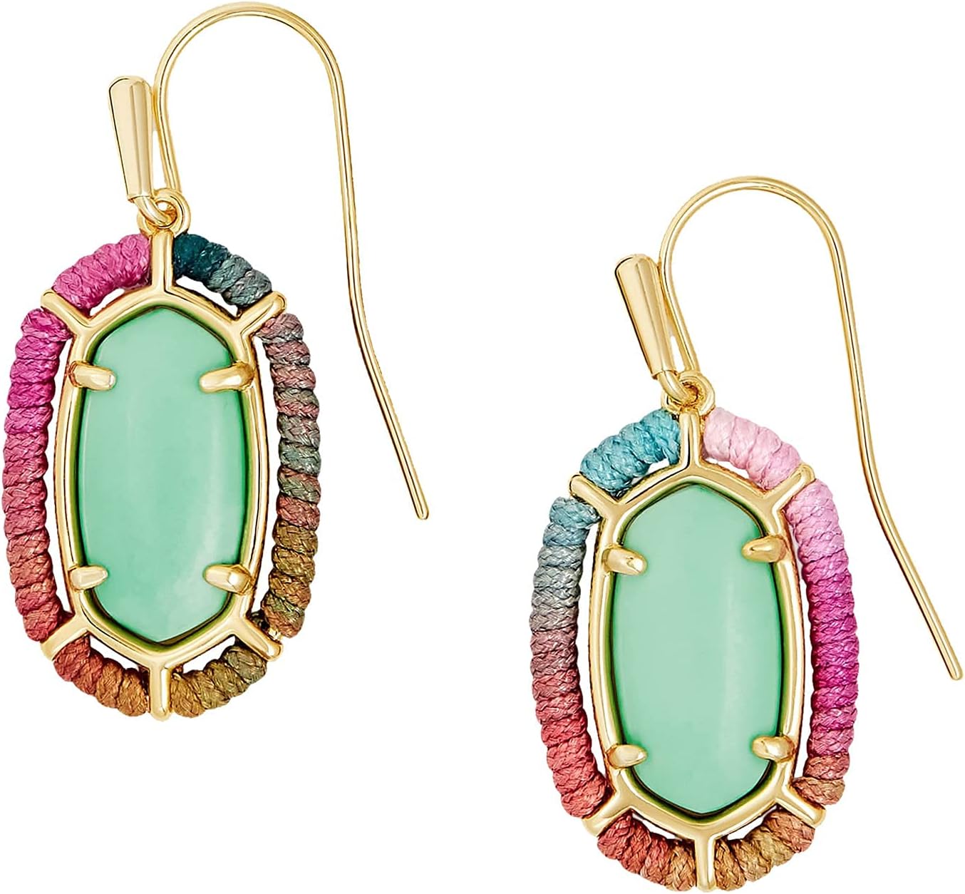 Kendra Scott Threaded Lee Drop Earrings Gold/Mint Magnesite One Size