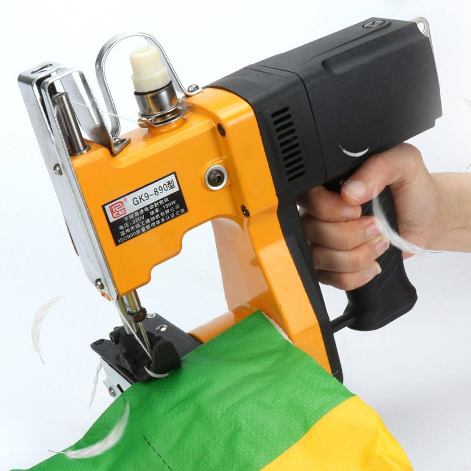 Máquina de coser for cerrar bolsas, cosedora de bolsas de mano, máquina eléctrica for cerrar bolsas, máquina de coser industrial for sellar bolsas con línea, for bolsas de saco/tejido/arroz/piel de se
