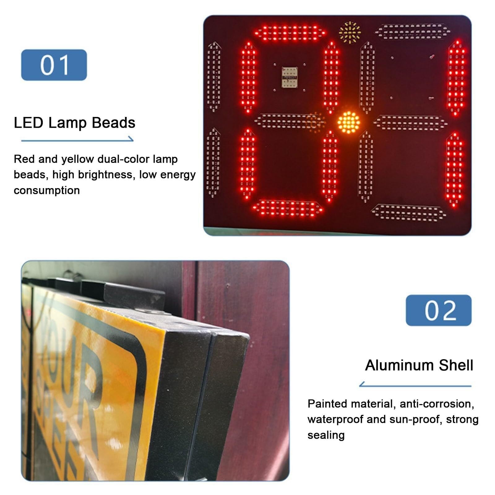 Detector de Velocidad por Radar, Advertencia de Seguridad Vial, Tablero de límite de Velocidad, señal de Velocidad de Radar Solar Digital LED