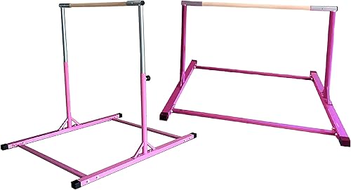 Miniatura 3 de X-Factor Barra horizontal de 5 pies para adolescentes atléticos, ajustables, para gimnasia, entrenamiento para niños y jóvenes, color rosa
