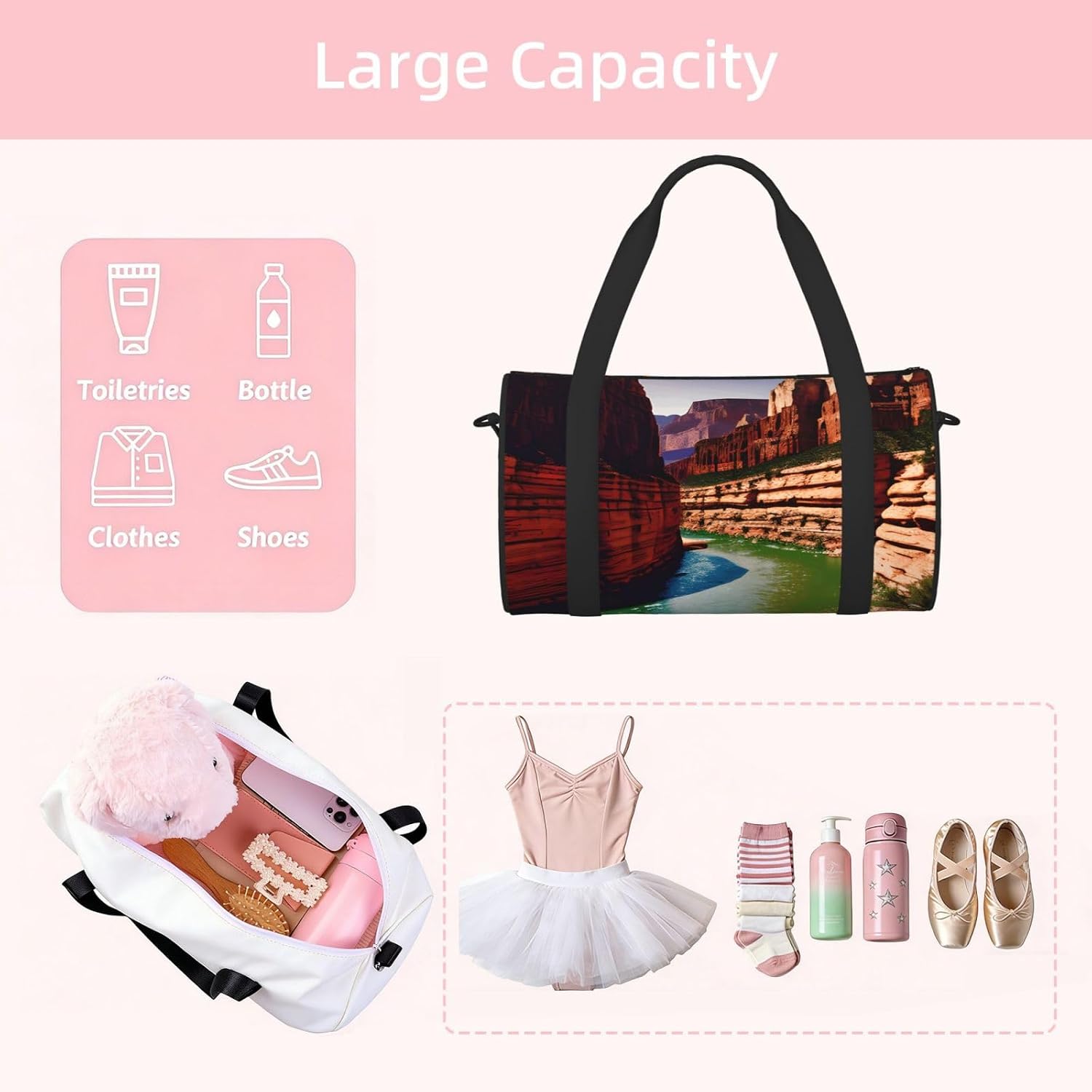 Grand Canyon Print Sports Tote Bag Lightweight Water-Resistant Gym Backpack Travel Supplies