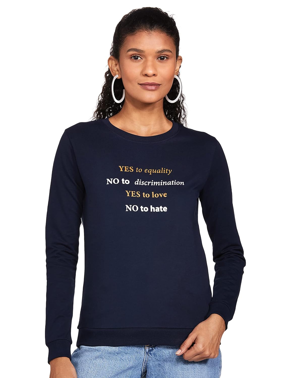 Max Women Cotton Printed Round Neck Sweatshirt Max Women Cotton Printed Round Neck Sweatshirt