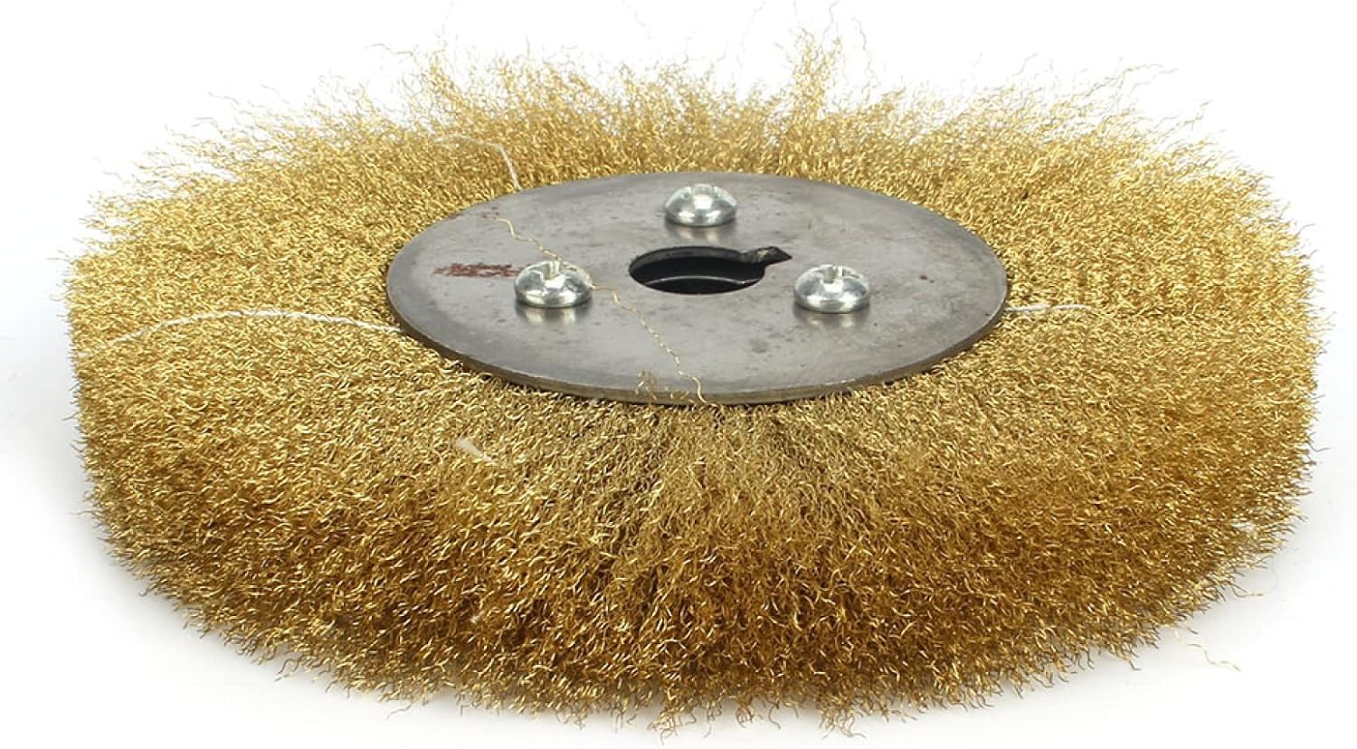 0.15mm Wire Wheel Brush 4'' - 10'' Round Brass Brush Bench Grinder Polishing Abrasive Tool For Metal Derusting Wood Deburring,250mm X 32mm