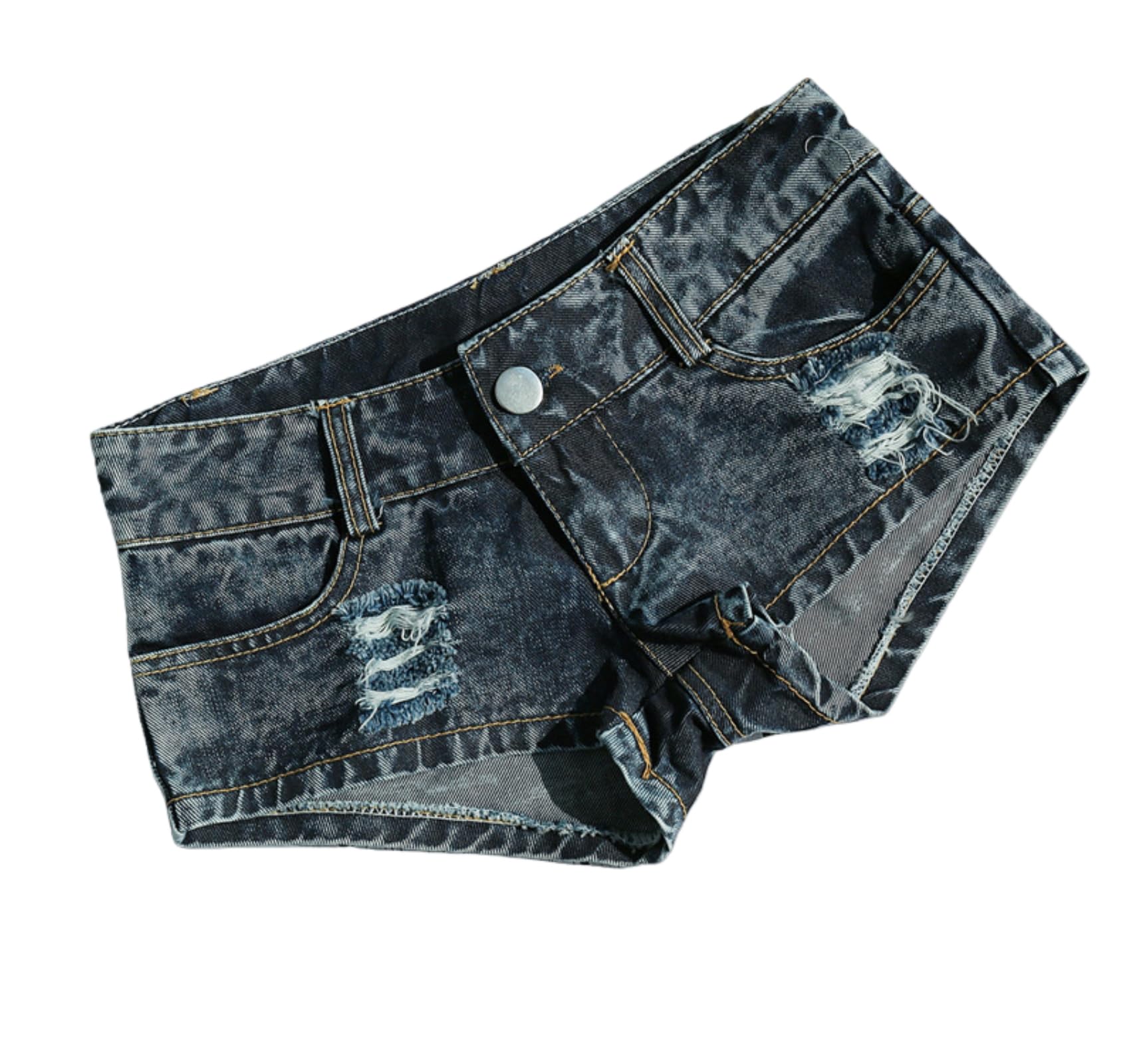 Short Jeans Femme Femmes Taille Basse Denim Shorts Lavé Slim Fit Cut-Out Mode Nightclub Été Mini Shorts-a-l