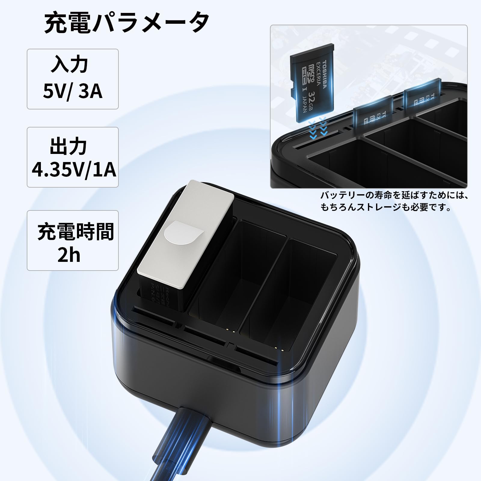 Amazon | TOMGDRACO Gopro12/11/10/9用 バッテリー充電器 gopro12 充電 