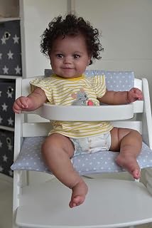 TERABITHIA 20 Inches African American Reborn Baby Doll with Soft Weighted Body Feel Real Sweet Smiling Dark Brown Skin Newborn Realistic Girl Doll, A Moment in My Arms, Forever in My Heart