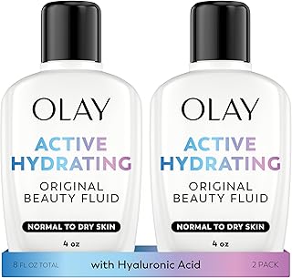 Olay Face Moisturizer, Active Hydrating Beauty Fluid Lotion, Original Facial Moisturizer, 4 Oz. (Pack of 2)