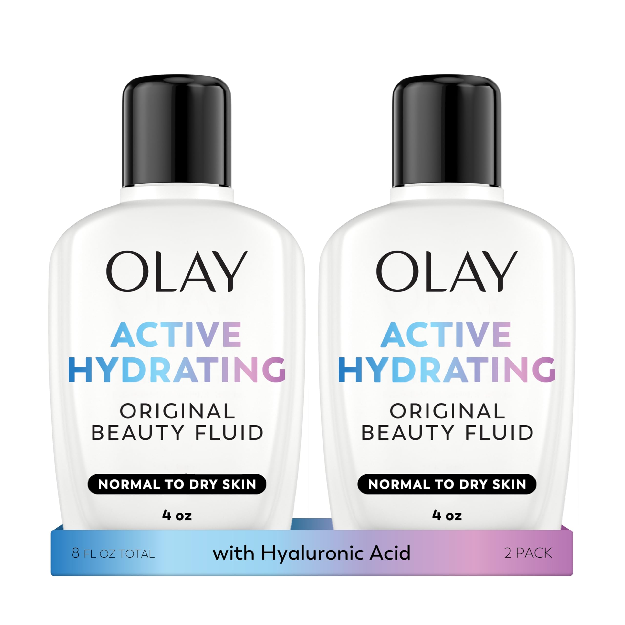 Olay Active Hydrating Beauty Fluid, Original Facial Moisturizer Liquid, Regular, 4 Ounce (Pack Of 2)