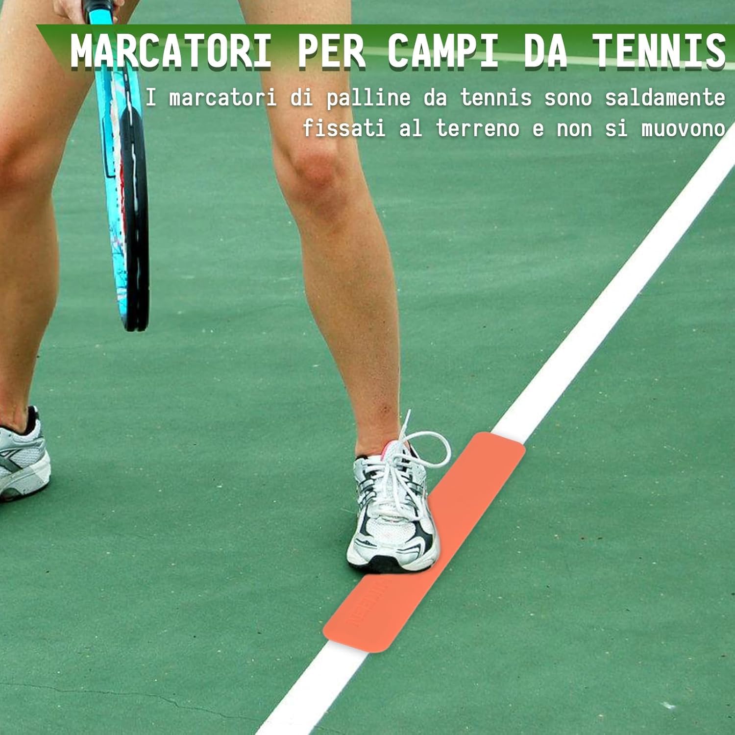 BOOSTEADY Kit di Marcatori per le Linee del Campo Anti-scivolo e Resistenti al Vento 28 Pezzi o 84 Pezzi, Campo di Rete per Pickleball per Campi all'aperto e al Coperto