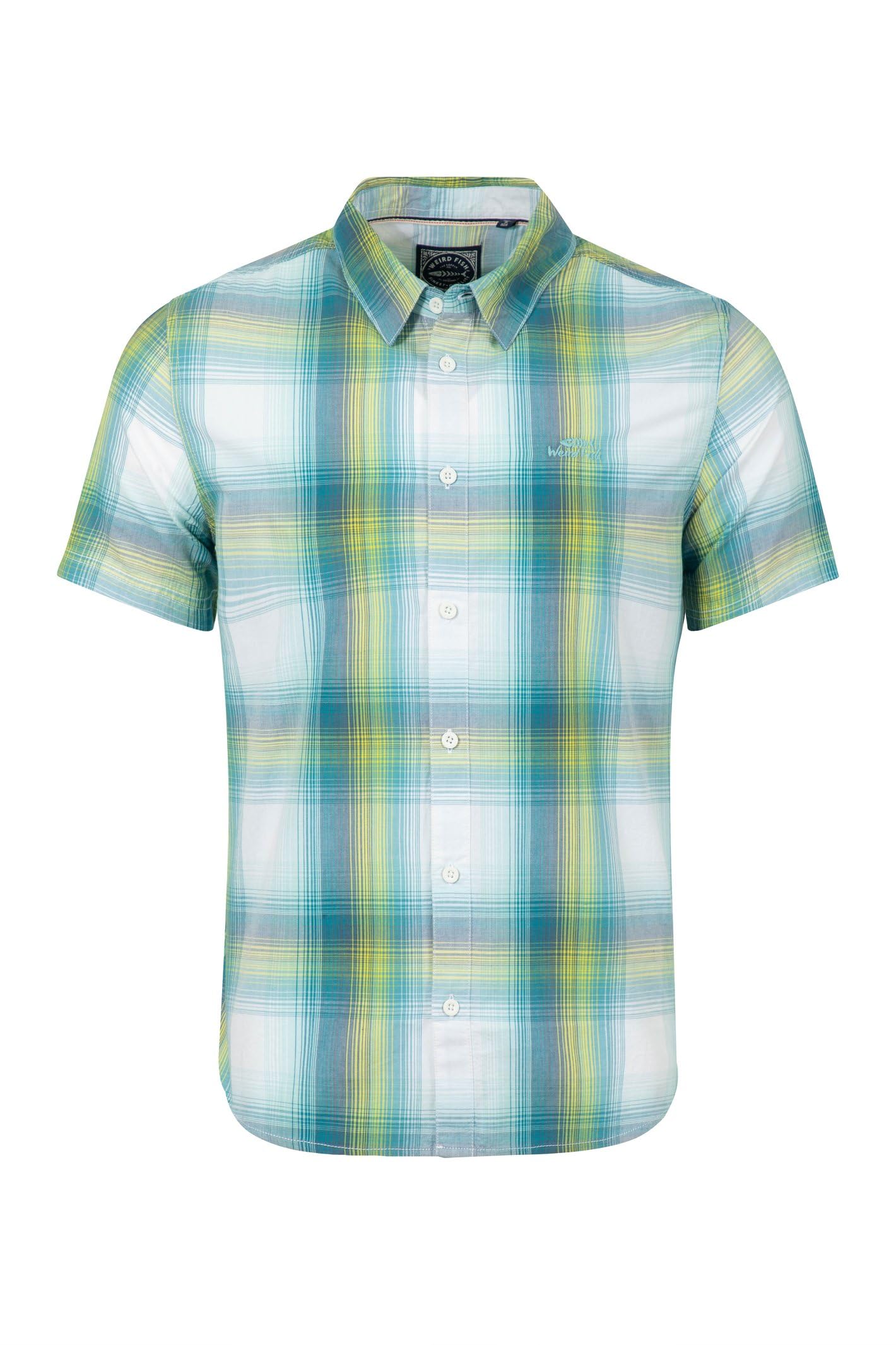 Weird Fish Men's Judd Short Sleeve Check Shirt 4XL White Cotton
