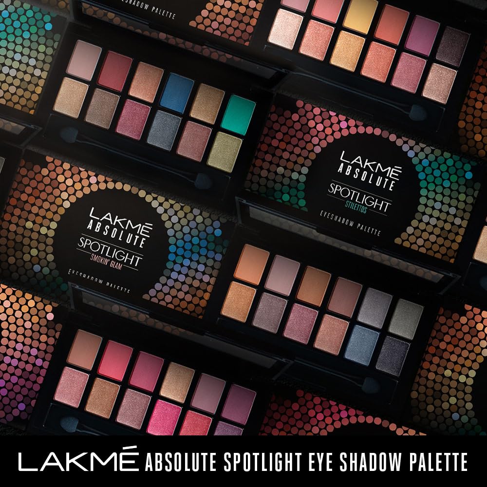Lakmé Glitterati Chroma Chic Eye Shadow Palette, Highly Pigmented, Shimmery, Lightweight, Smokin Glam|| 12 g 4