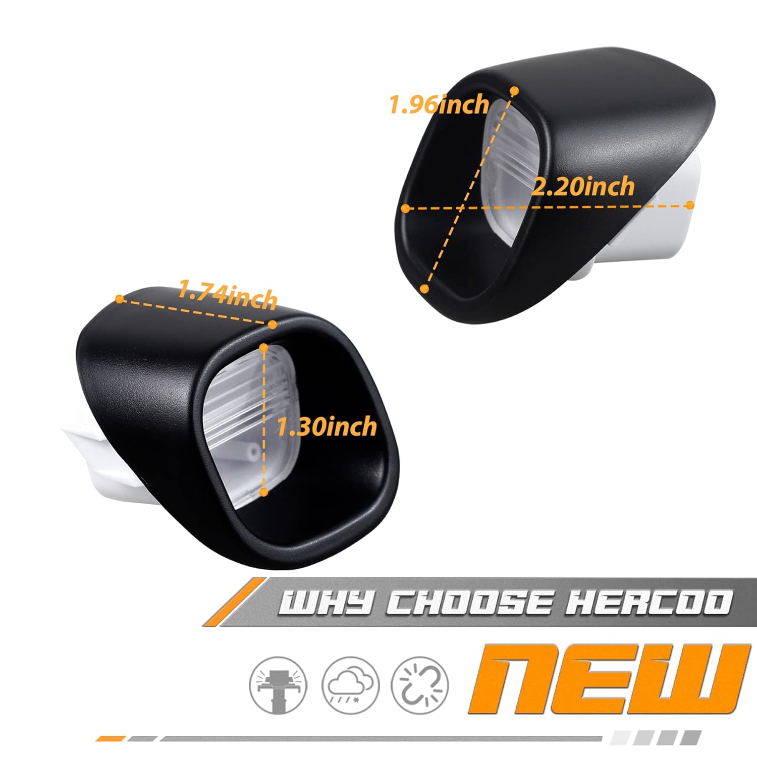 HERCOO License Plate Light Lamp Lens Socket Wire Harness LED Lights Bulb Assembly Compatible with Chevy Blazer S10 GMC Jimmy Sonoma Oldsmobile Bravada 1998-2005 Pickup Truck