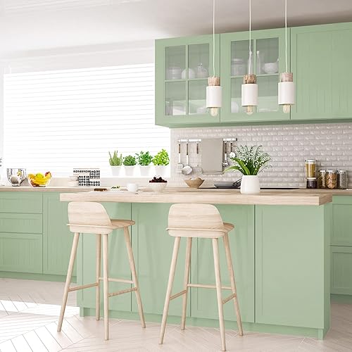 Miniatura 2 de VEELIKE Papel tapiz verde salvia de 15.7 x 118 pulgadas, despegar y pegar, removible, autoadhesivo, impermeable, papel de contacto verde salvia para