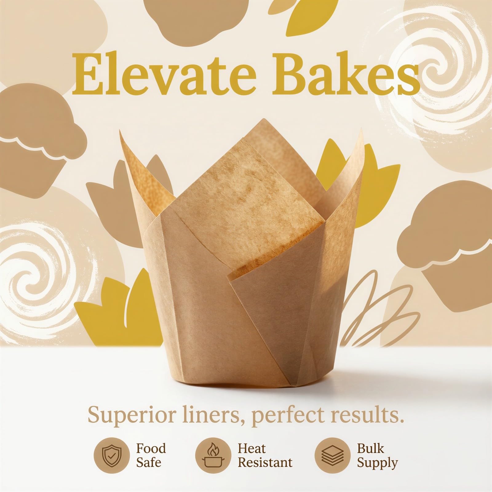 300 Stk. Muffinförmchen aus Backpapier, fettabweisend, Jumbo Cupcake-Liner im Blütenblatt-Design, hitzebeständig für Kuchen, Muffins und mehr, für Zuhause und Gewerbe