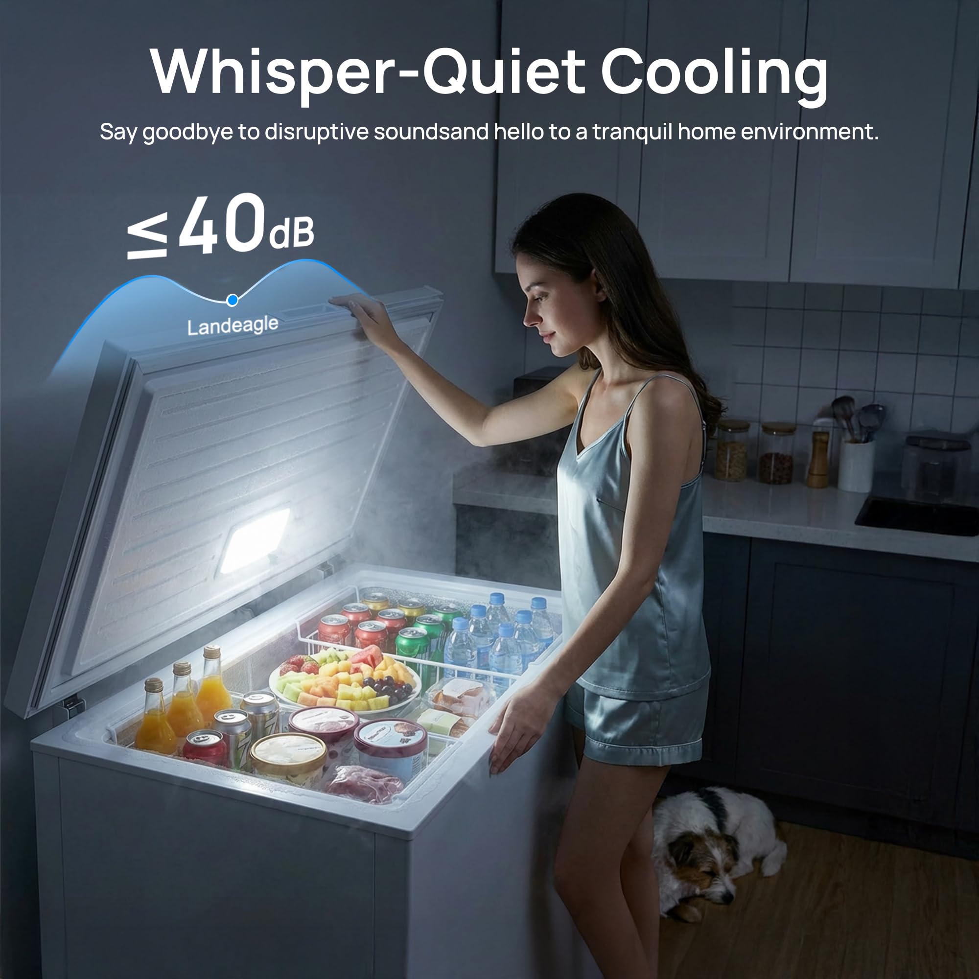 3 Cu.Ft Chest Freezer, Small Compact Deep Freezer With Adjustable 7 Thermostat,2 Removable Baskets, Energy Saving, Quiet Top Open Door Mini Meat Freezer With LED Light For Garage Outdoor Home Office on Fridge.com - View 6