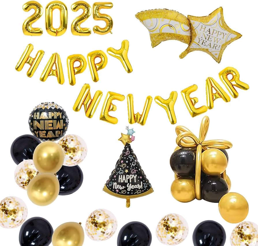 Amazon | 2025 HAPPY NEW YEAR バルーン 飾り付け セット 2025 数字