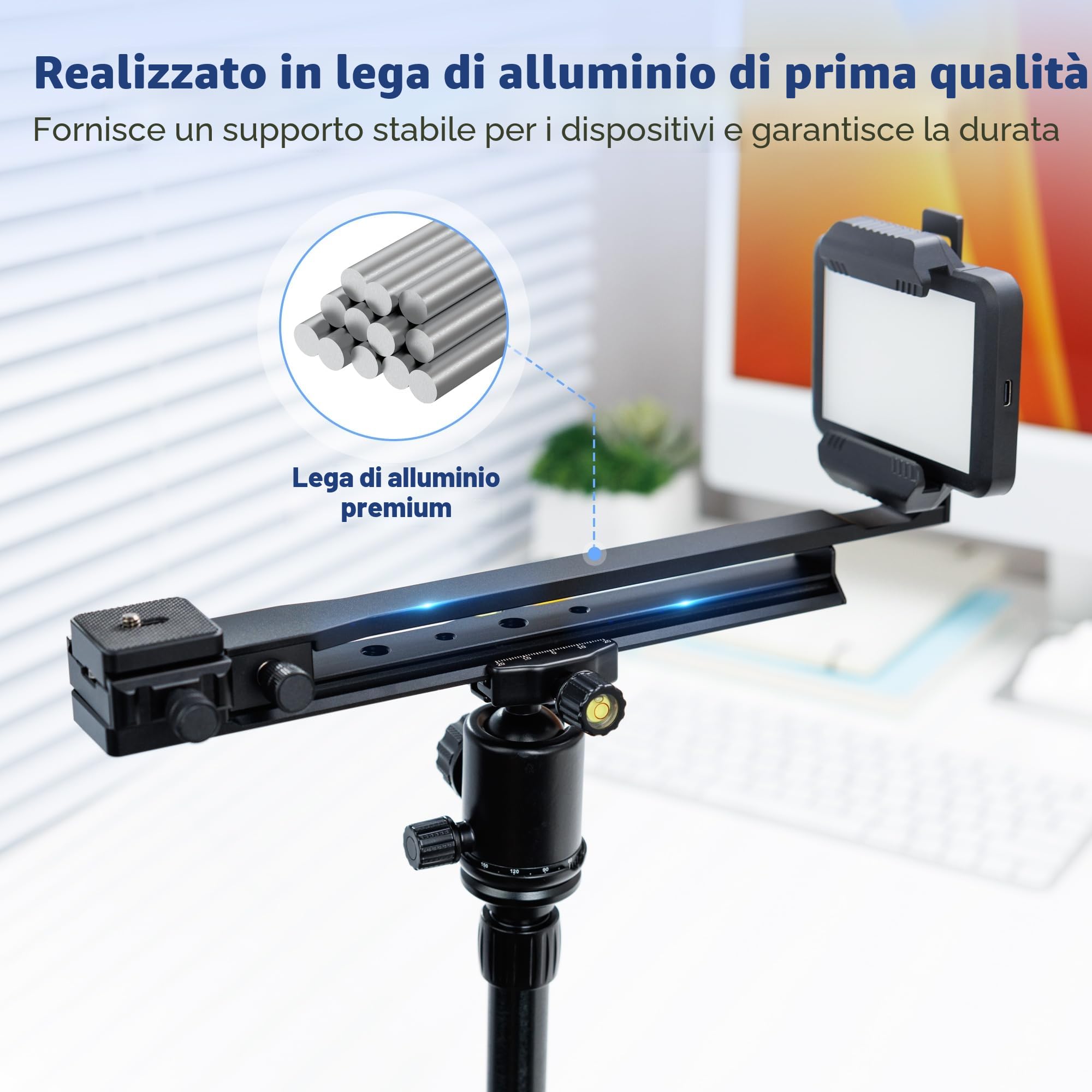 JJC Adattatore per la Digitalizzazione di Pellicole con Asta Regolabile e Set di luci LED Convertire Pellicole Negative da 35 mm e Diapositive in JPEG Digitali, per Canon Sony Nikon Obiettivo Macro