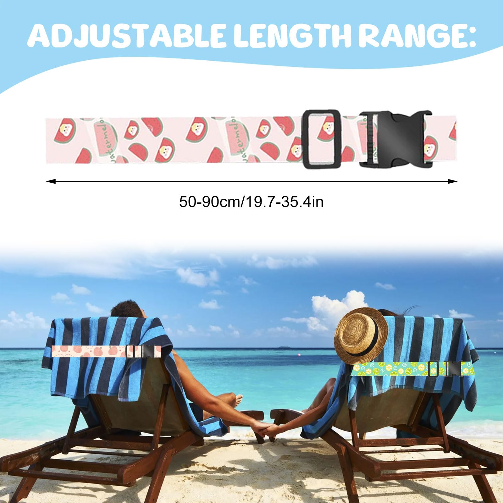 Boao Lot De 4 Bandes De Serviette Pour Chaises De Plage, Croisière, Chaises De Piscine, élastiques Et Coupe-vent, Pour L'été, Le Salon, La Piscine, Accessoires Hawaïens (joli Style