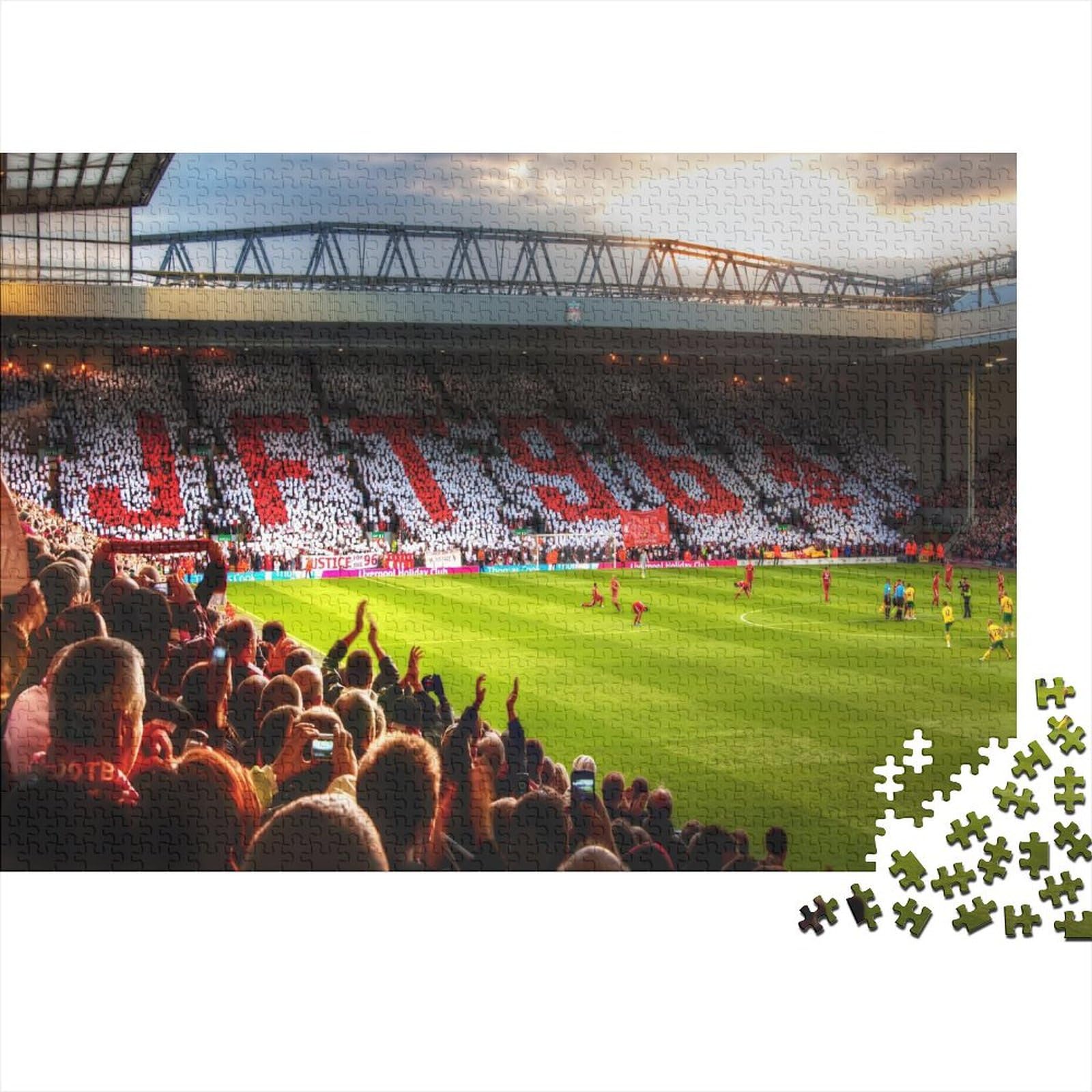 Anfield (football) 1000 Piece Jigsaw Puzzles for Adults Football Pitches Jigsaws Challenging Game Family Challenging Educational Games Home Decoration for Adults Gifts Ideas 1000pcs (75x50cm)