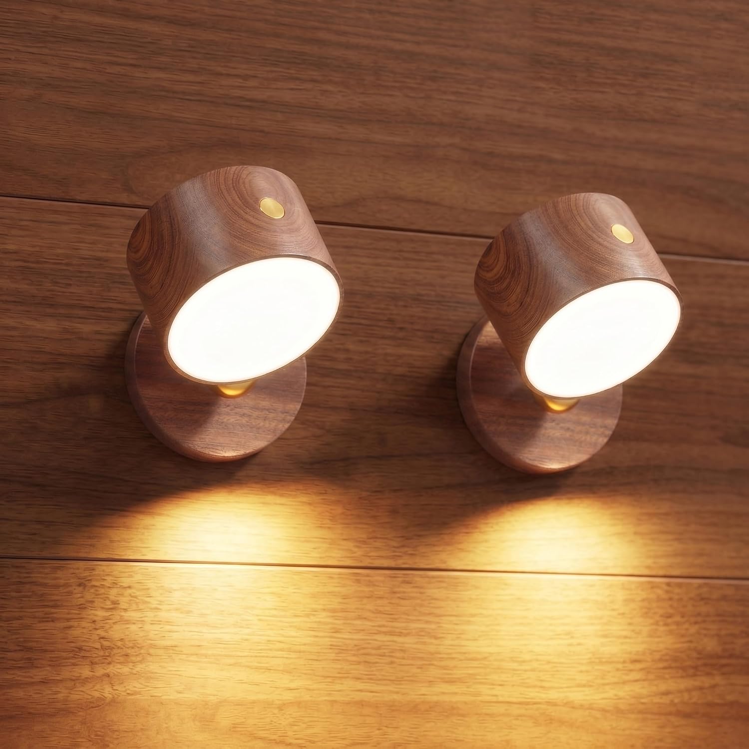 Rechargeable Wall Sconce Battery Operated Cordless LED Wall Lights (2pcs)
