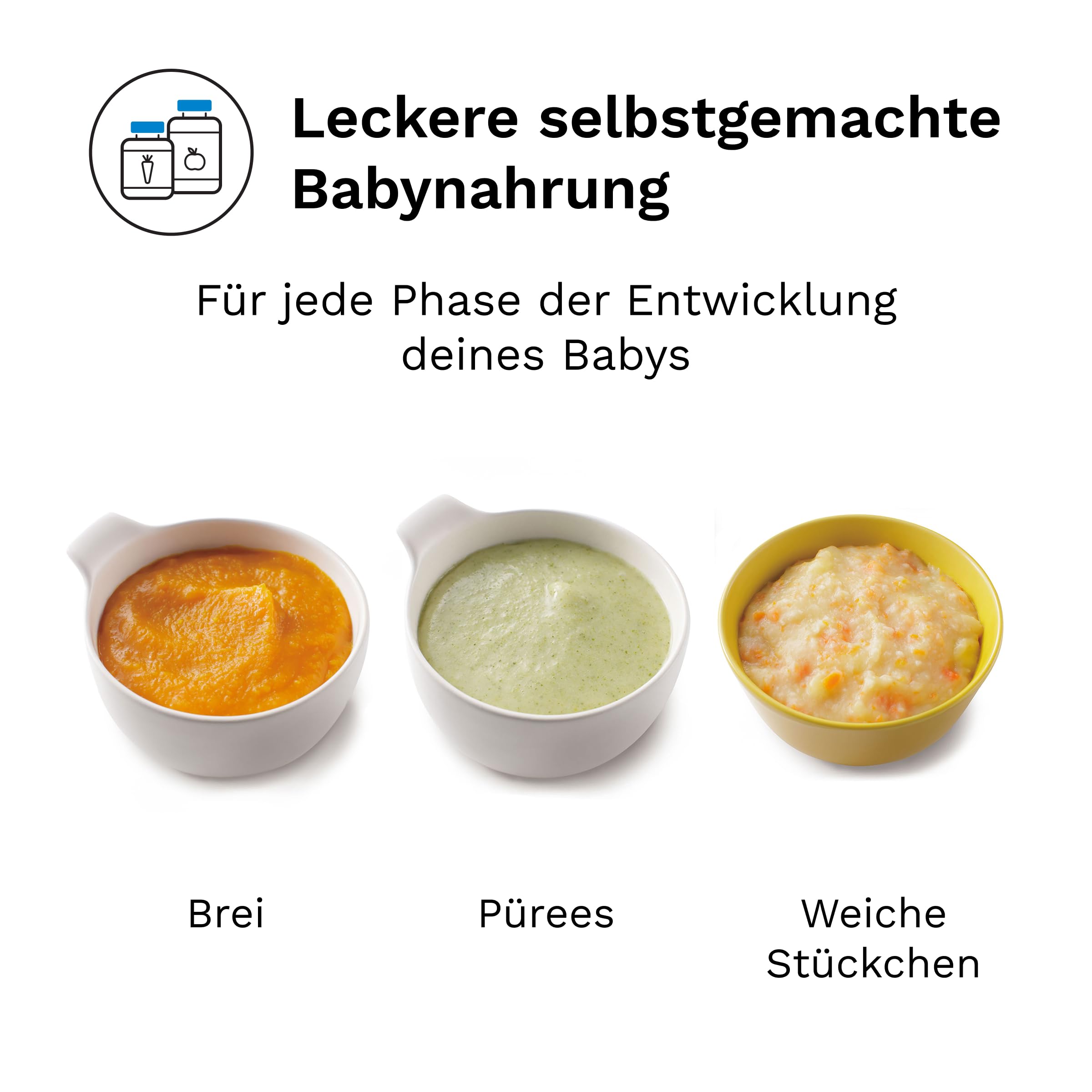 Baby Brezza Food Maker Deluxe 3-in-1 Babynahrungszubereiter Dampfgaren Mixen Kombi 800 ml BPA-frei LCD-Display