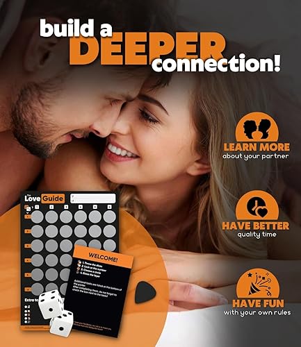 Miniatura 2 de TheLoveGuide Póster de aniversario y día de San Valentín para parejas románticas, 46 tareas de amor, para raspar - Posiciones y dados e ideas para
